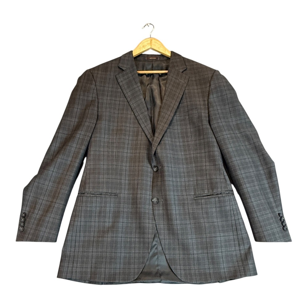 Peter Millar Blazer Mens 44 Tall Grey Plaid Wool Two Button Sport Coat Canada